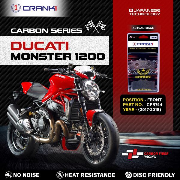 CRANK1 Carbon Brake Pads Front Ducati Monster 1200 2017-2018 - CFB744 (2 Sets Required)