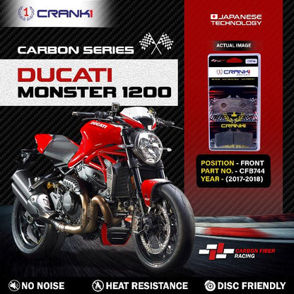 CRANK1 Carbon Brake Pads Front Ducati Monster 1200 2017-2018 - CFB744 (2 Sets Required)