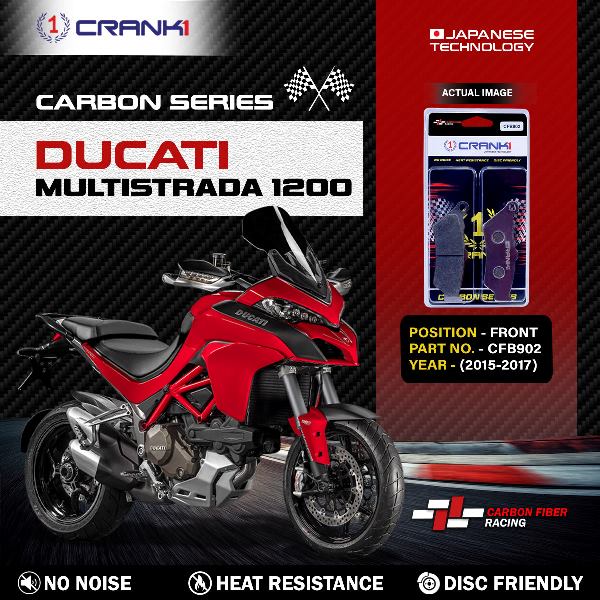 CRANK1 Carbon Brake Pads Front Ducati Multistrada 1200 2015-2017 – (CFB902)
