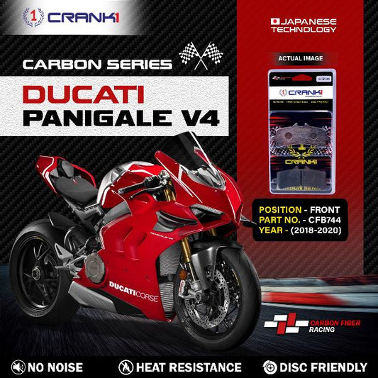 CRANK1 Carbon Brake Pads Front Ducati Panigale V4 (2018-2020) - CFB744 (2 Sets Required)