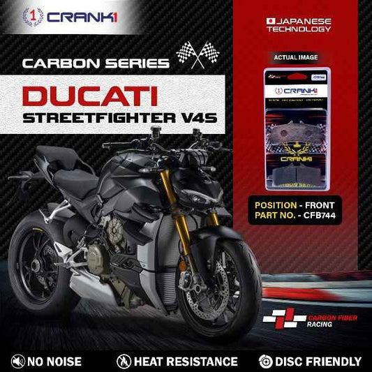 CRANK1 Carbon Brake Pads Front Ducati Streetfighter V4S- CFB744 (2 Set)