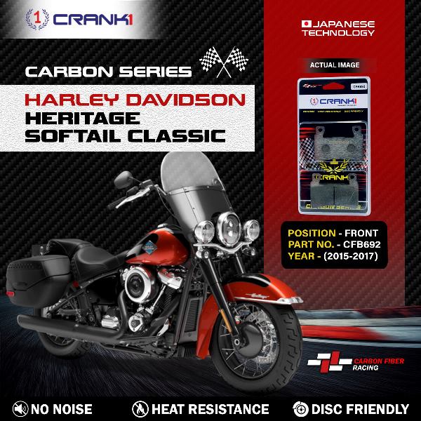 CRANK1 Carbon Brake Pads Front Harley Davidson Heritage Softail Classic (2015-2017) – CFB692