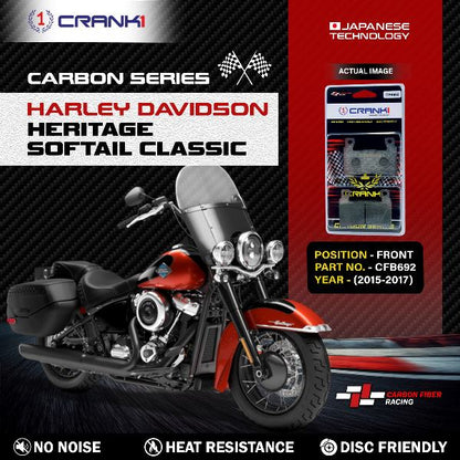 CRANK1 Carbon Brake Pads Front Harley Davidson Heritage Softail Classic (2015-2017) – CFB692