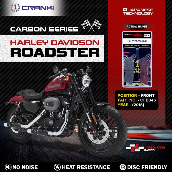 CRANK1 Carbon Brake Pads Front Harley Davidson Roadster (2018)- CFB046 (2 Sets )