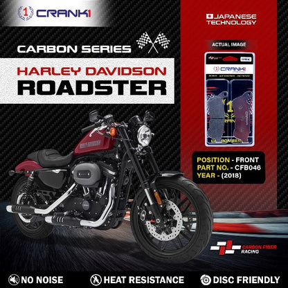 CRANK1 Carbon Brake Pads Front Harley Davidson Roadster (2018)- CFB046 (2 Sets )