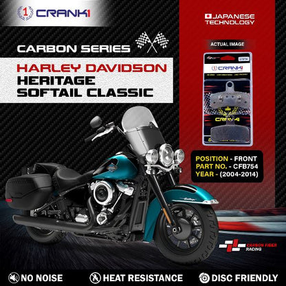 CRANK1 Carbon Brake Pads Front Harley Davidson Softail Classic 2004-2014 – (CFB754)