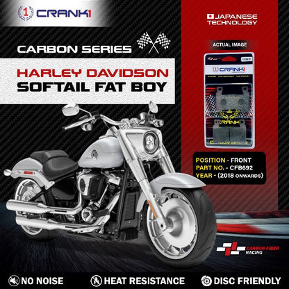 CRANK1 Carbon Brake Pads Front Harley Davidson Softail Fat Boy 2018 Onwards – CFB692