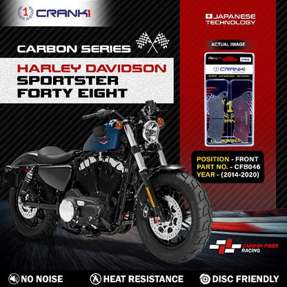 CRANK1 Carbon Brake Pads Front Harley Davidson Sportster Forty Eight (2014-2020)- CFB046