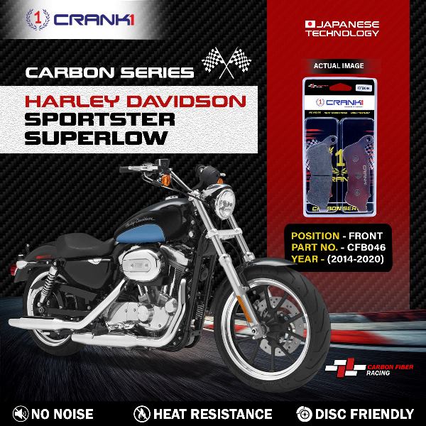 CRANK1 Carbon Brake Pads Front Harley Davidson Sportster SuperLow (2014-2020) - CFB046
