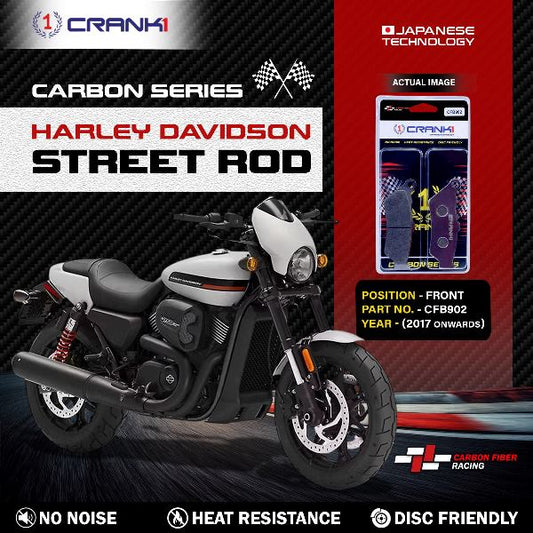 CRANK1 Carbon Brake Pads Front Harley Davidson Street Rod 2017 Onwards – CFB902 (2 Sets Required)