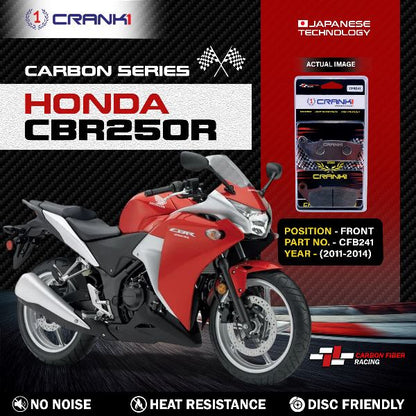 CRANK1 Carbon Brake Pads Front Honda CBR 250R 2011-2014 - CFB241