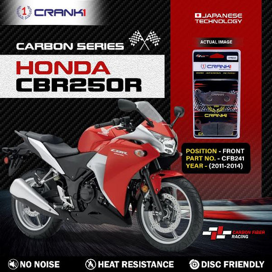 CRANK1 Carbon Brake Pads Front Honda CBR 250R 2011-2014 - CFB241