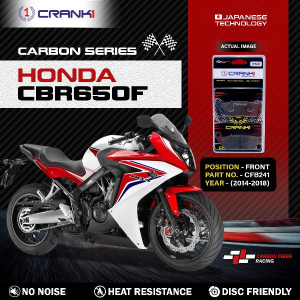 CRANK1 Carbon Brake Pads Front Honda CBR 650F 2014-2018 - CFB241(2 Sets Required)