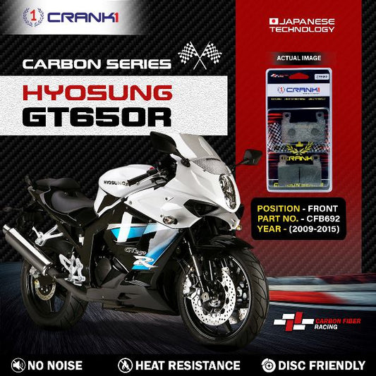 CRANK1 Carbon Brake Pads Front Hyosung GT650R (2009-2015) – CFB692 (2 Sets Required)