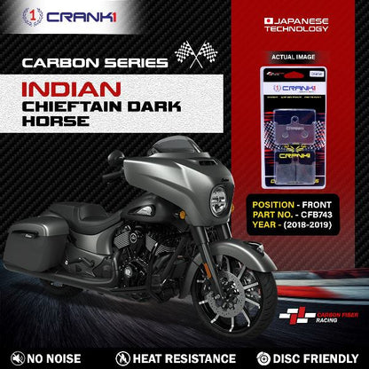 CRANK1 Carbon Brake Pads Front Indian Chief Tain  Dark Horse 2018-2019 – CFB743 (2 Sets Required)