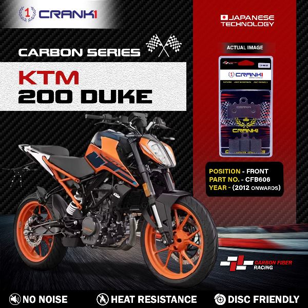 CRANK1 Carbon Brake Pads Front KTM Duke 200 2012 Onwards - CFB606