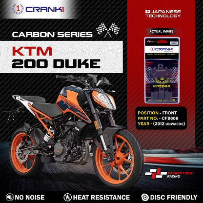 CRANK1 Carbon Brake Pads Front KTM Duke 200 2012 Onwards - CFB606