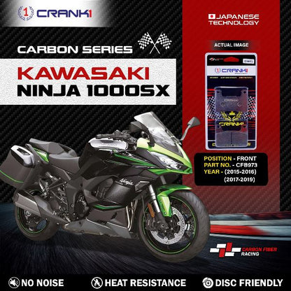 CRANK1 Carbon Brake Pads Front Kawasaki Ninja 1000SX (2015-2016) (2017-2019) – CFB973 (2sets Required)