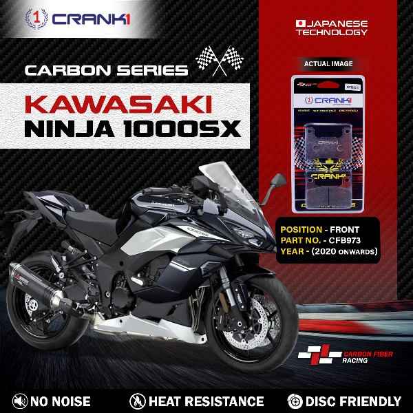 CRANK1 Carbon Brake Pads Front Kawasaki Ninja 1000SX (2015-2016) (2017-2019) – CFB973 (2sets Required)