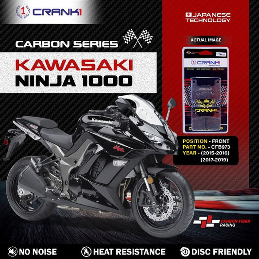 CRANK1 Carbon Brake Pads Front Kawasaki Ninja 1000 (2015-2016) & (2017-2019– CFB973 (2sets Required)