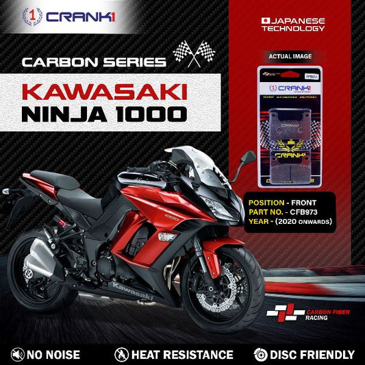 CRANK1 Carbon Brake Pads Front Kawasaki Ninja 1000 2020-Onwards – CFB973 (2sets Required)