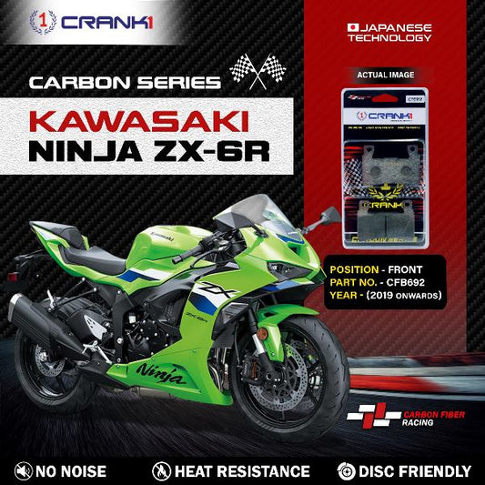 CRANK1 Carbon Brake Pads Front Kawasaki Ninja ZX6R 2019 Onwards – CFB692 (2 Sets Required)