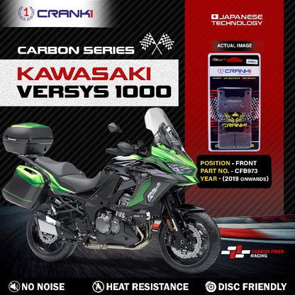 CRANK1 Carbon Brake Pads Front Kawasaki Versys 1000 2019 Onwards – CFB973 (2sets Required)