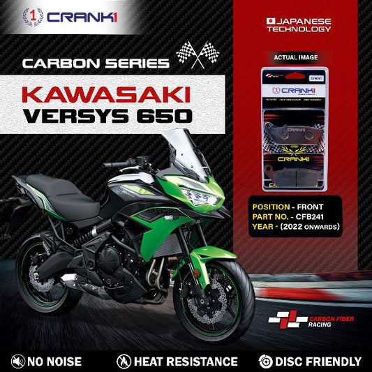CRANK1 Carbon Brake Pads Front Kawasaki Versys 650 2022 Onwards - CFB241(2 Sets Required)