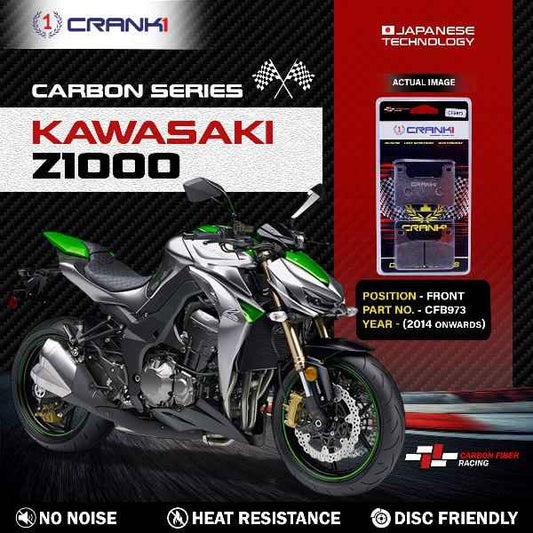 CRANK1 Carbon Brake Pads Front Kawasaki Ninja 1000SX (2020 Onwards) – CFB973 (2sets Required)