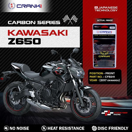 CRANK1 Carbon Brake Pads Front Kawasaki Z 650 2017 Onwards - CFB241 (2 Sets Required)