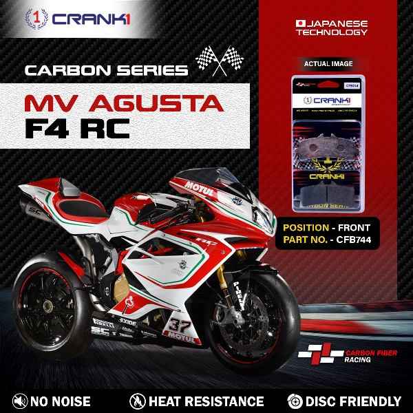 CRANK1 Carbon Brake Pads Front MV-Agusta F4 RC - CFB744/2 Sets Required