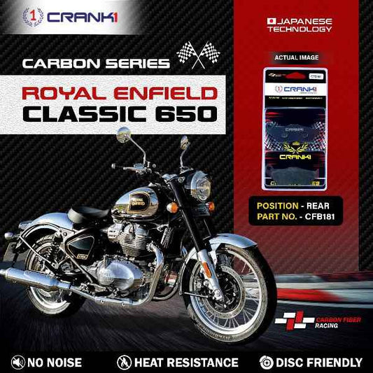 CRANK1 Carbon Brake Pads Front Royal Enfield Classic 650 - CFB181