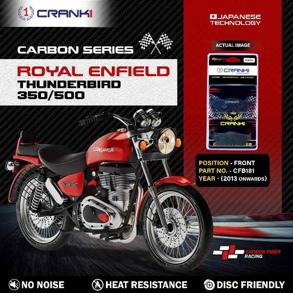 CRANK1 Carbon Brake Pads Front Royal Enfield Thunderbird 350/500 (2013 Onwards) - CFB181