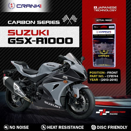 CRANK1 Carbon Brake Pads Front Suzuki GSX-R 1000 2013-2016 - CFB7442 Sets Required