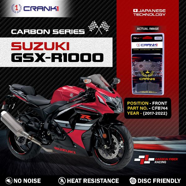 CRANK1 Carbon Brake Pads Front Suzuki GSX-R 1000 2017-2022 - CFB7442 Sets Required