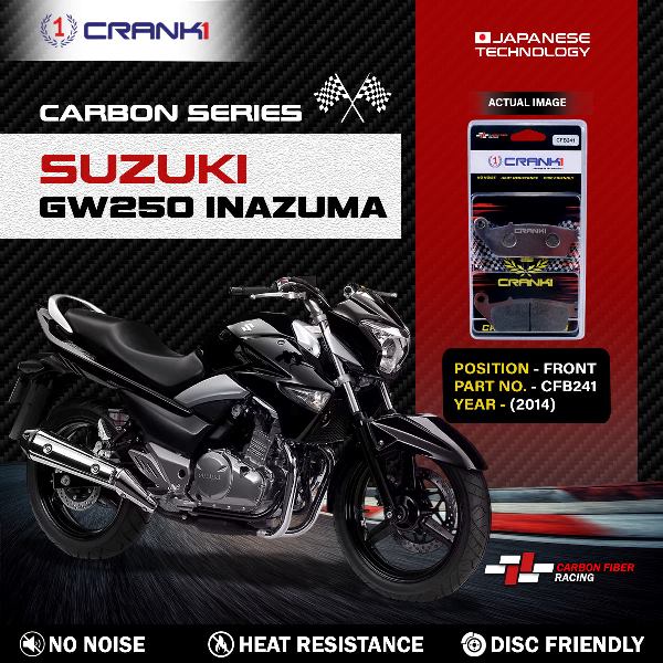 CRANK1 Carbon Brake Pads Front Suzuki Gw250 Inazuma 2014 - CFB241