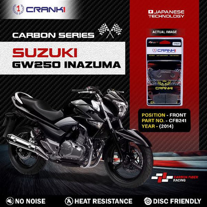 CRANK1 Carbon Brake Pads Front Suzuki Gw250 Inazuma 2014 - CFB241