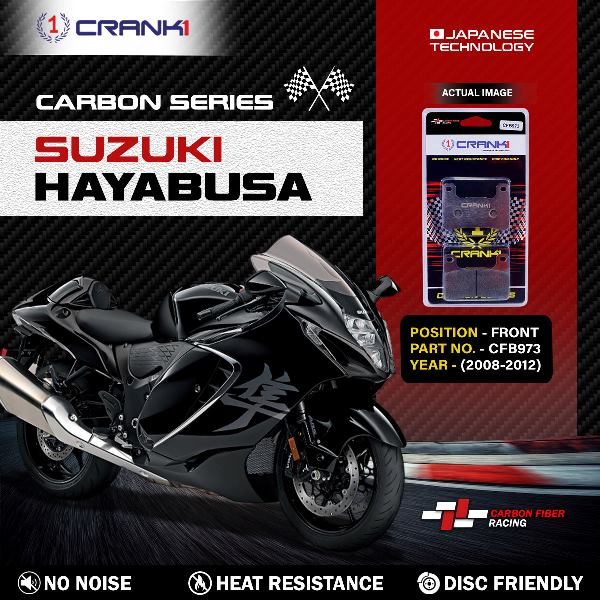 CRANK1 Carbon Brake Pads Front Suzuki Hayabusa 2008-2012 – CFB973 (2sets Required)