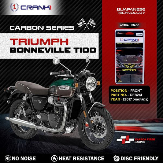 CRANK1 Carbon Brake Pads Front Triumph Bonneville T100 (2017 Onwards)  - CFB241