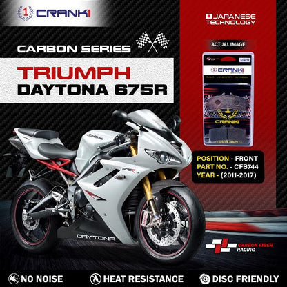 CRANK1 Carbon Brake Pads Front Triumph Daytona 675R 2011-2017 - CFB744 (2 Sets Required)