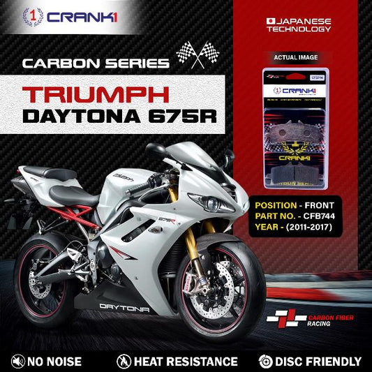 CRANK1 Carbon Brake Pads Front Triumph Daytona 675R 2011-2017 - CFB744 (2 Sets Required)