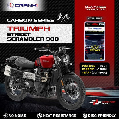 CRANK1 Carbon Brake Pads Front Triumph Street Scrambler 900 (2017-2020) - CFB181 Required 2 Sets