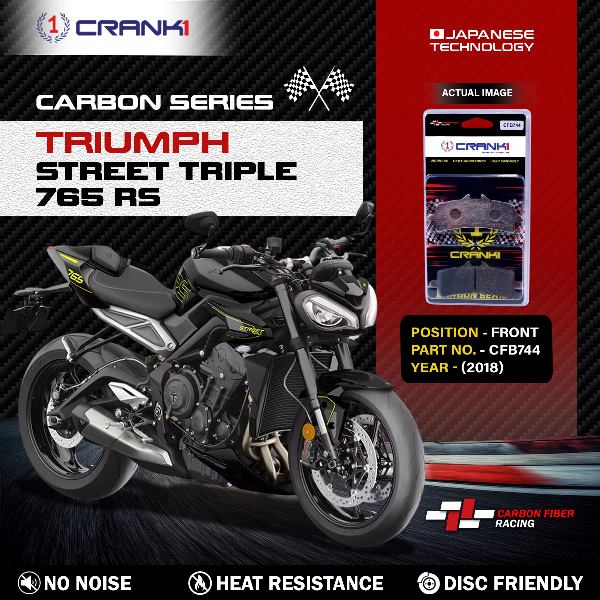 CRANK1 Carbon Brake Pads Front Triumph Street Triple 765 RS (2018)- CFB7442 Sets Required