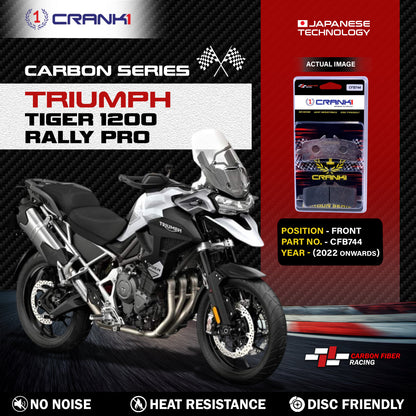 CRANK1 Carbon Brake Pads Front Triumph Tiger 1200 Rally Pro (2022 Onwards) - CFB744 (2 Sets Required)