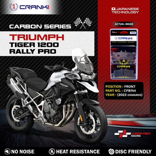 CRANK1 Carbon Brake Pads Front Triumph Tiger 1200 Rally Pro (2022 Onwards) - CFB744 (2 Sets Required)