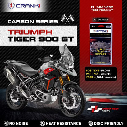 CRANK1 Carbon Brake Pads Front Triumph Tiger 900 GT (2024 Onwards)- CFB744 (2 Sets Required)