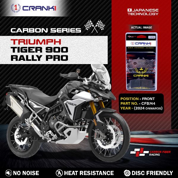 CRANK1 Carbon Brake Pads Front Triumph Tiger 900 Rally Pro 2024 Onwards - CFB7442 Sets Required