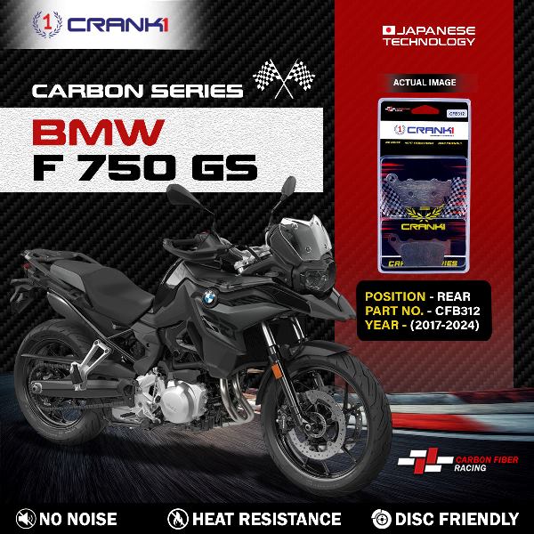 CRANK1 Carbon Brake Pads Rear BMW F750GS (2017-2024) - CFB312