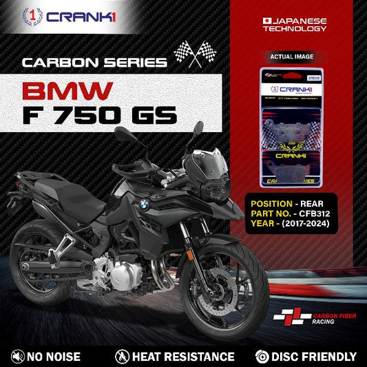 CRANK1 Carbon Brake Pads Rear BMW F750GS (2017-2024) - CFB312