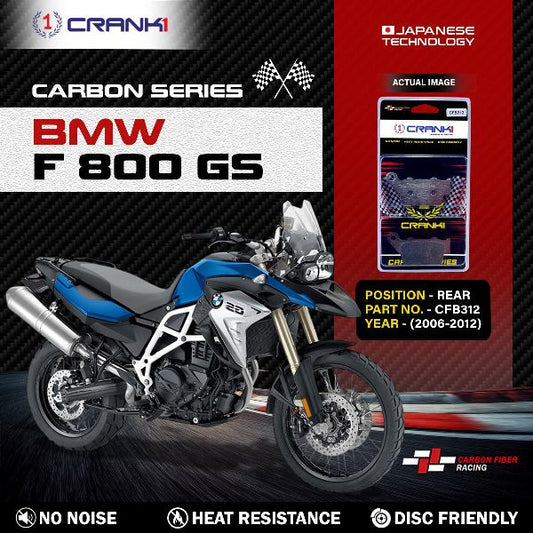 CRANK1 Carbon Brake Pads Rear BMW F800 GS (2006-2012)- CFB312